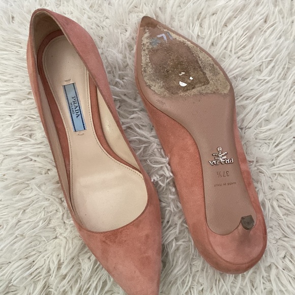 Prada Light Pink Ponty-toe kitten heels pumps - Picture 3 of 16
